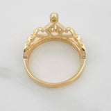Anillo Corona 15s 3.55g / T7 3/4 Dos Oros Amarillo Blanco 18K