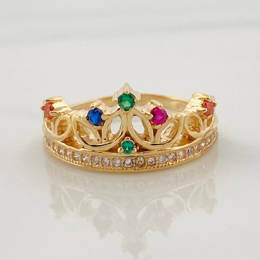 Crown Ring 3.35g / Size 6 1/4 Yellow Gold 18K