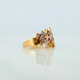 Triangle Ring 6.1g / Size 7 3/4 Two-Tone Yellow and White Gold 18K