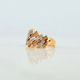 Triangle Ring 6.1g / Size 7 3/4 Two-Tone Yellow and White Gold 18K