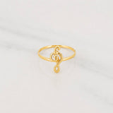 Musical Note Ring 1.3g / Size 6 3/4 Yellow Gold 18K