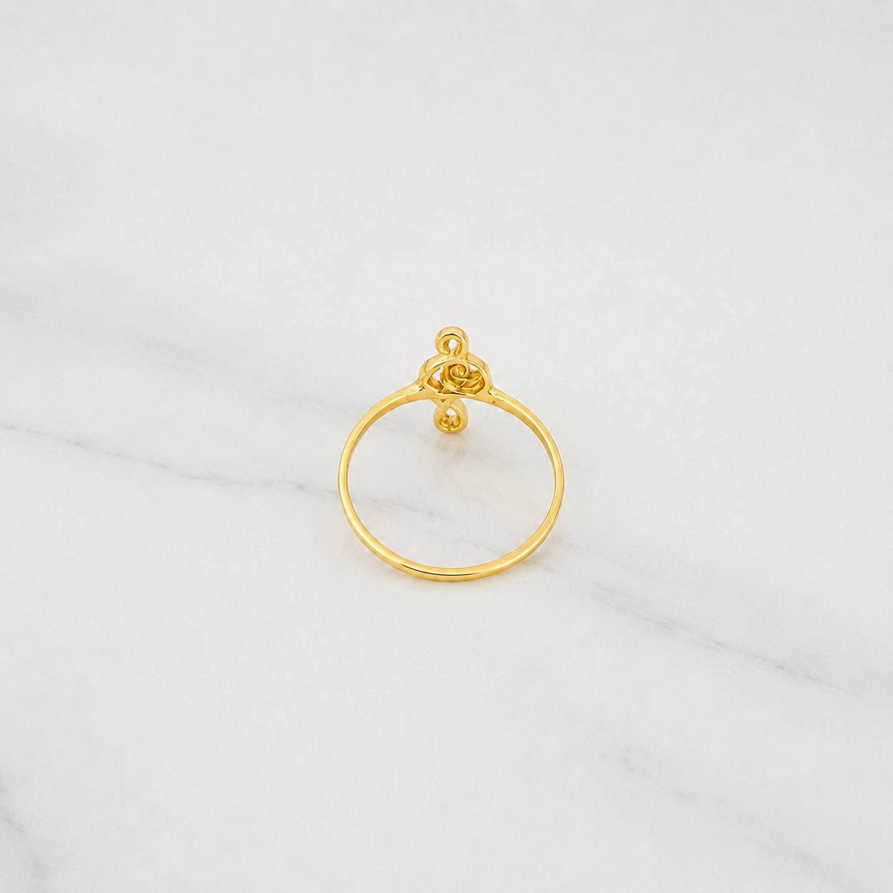 Musical Note Ring 1.3g / Size 6 3/4 Yellow Gold 18K