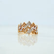 Triangle Ring 6.1g / Size 7 3/4 Two-Tone Yellow and White Gold 18K