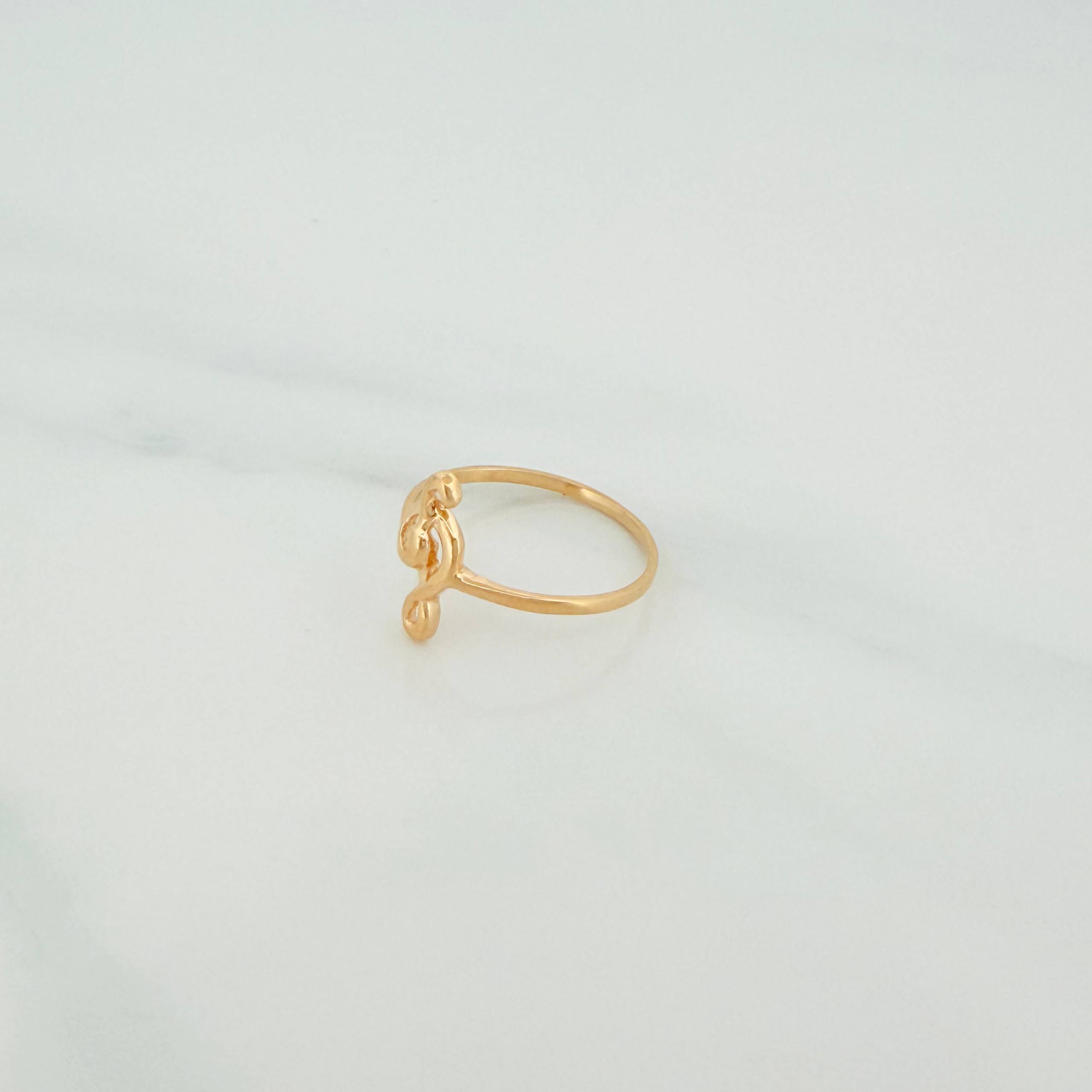 Musical Note Ring 1.3g / Size 6 3/4 Yellow Gold 18K