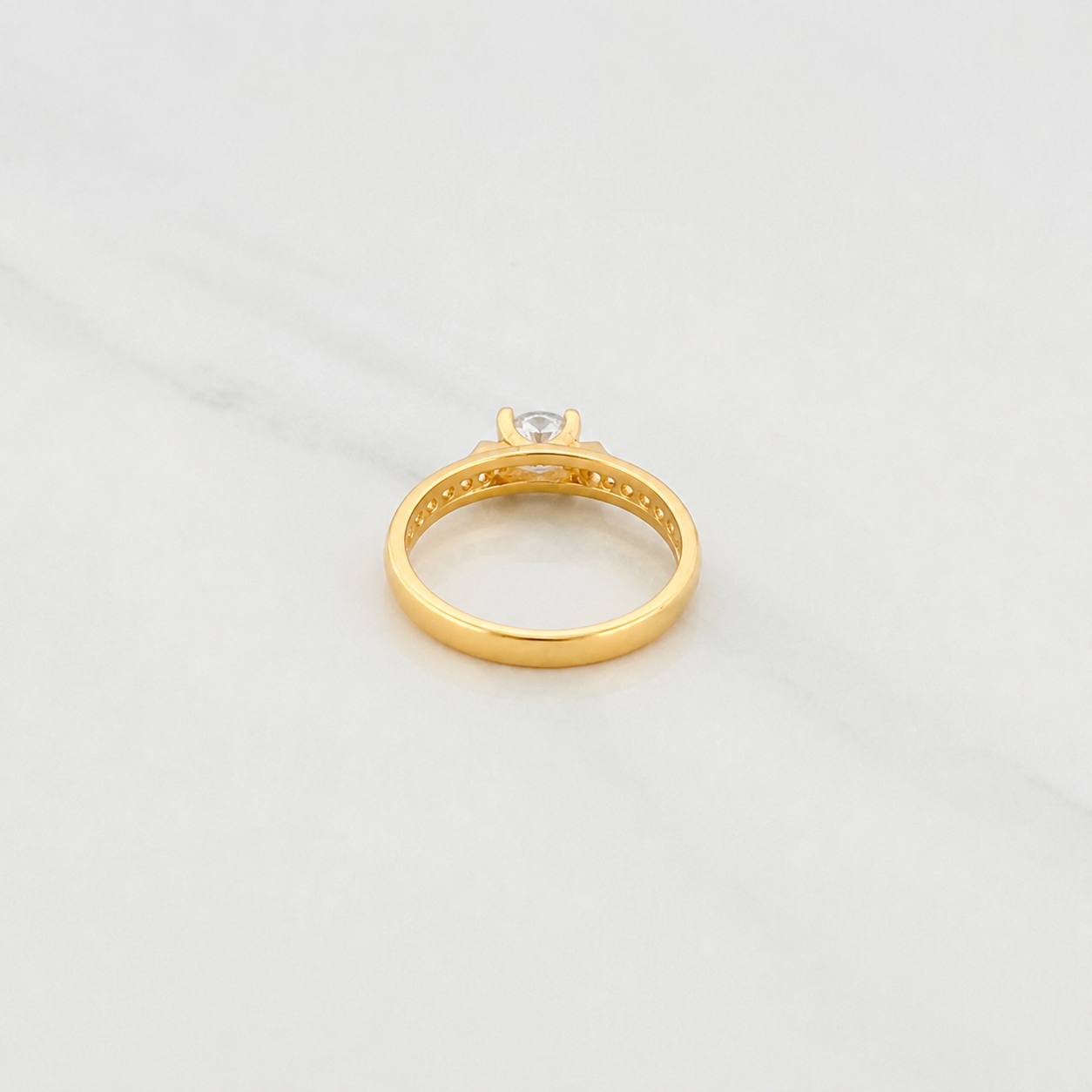 Solitaire Churumbela Ring 2.7g / T7 1/4 Yellow Gold 18K