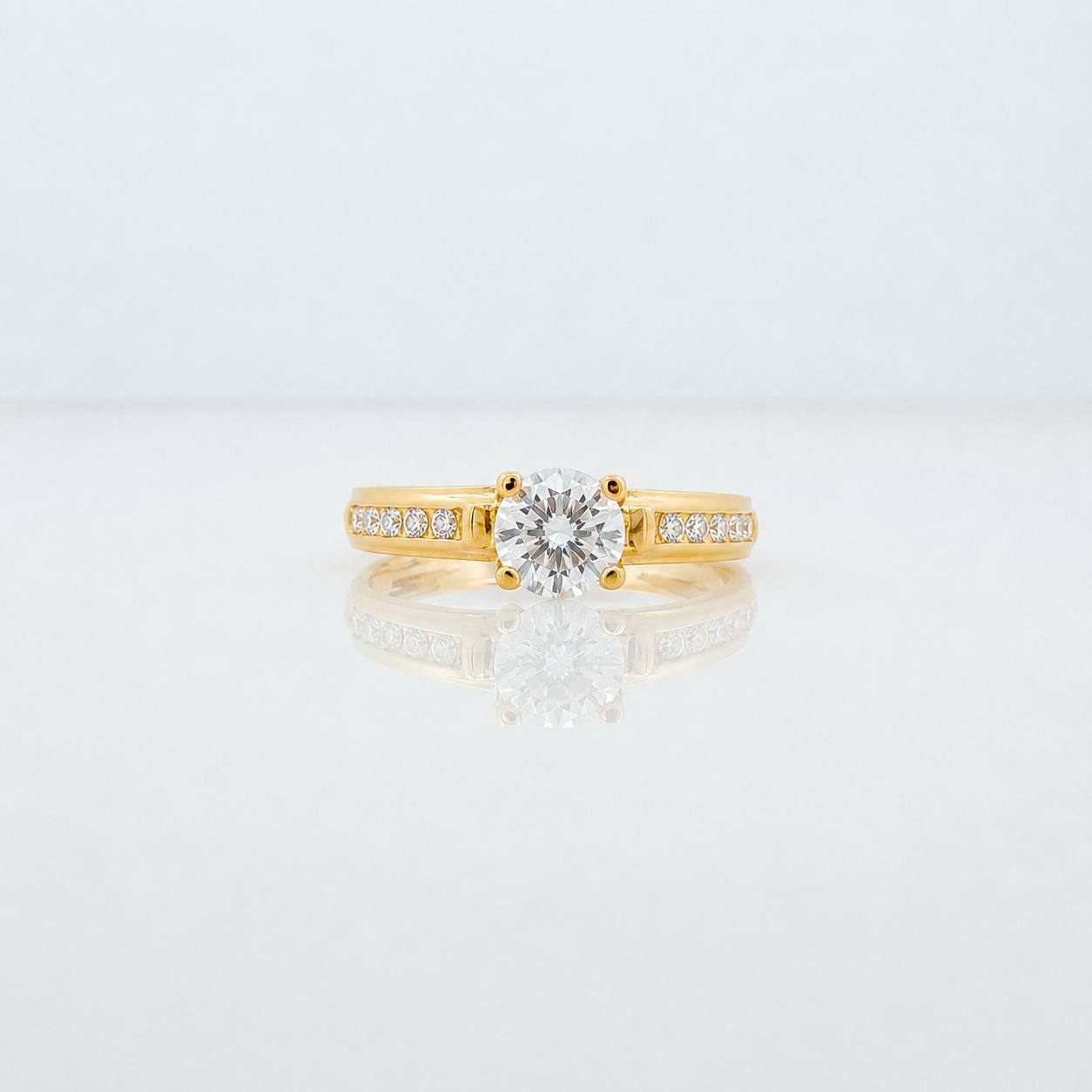 Solitaire Churumbela Ring 2.7g / T7 1/4 Yellow Gold 18K
