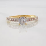 Solitaire Churumbela Ring 1.7g / T7 Two-Tone Yellow White Gold 18K