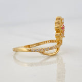 Flower Ring 2.75g / Size 7 1/2 Yellow Gold 18K