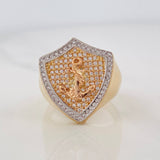 Anchor Ring 9.05g / Size 9 3/4 Three Golds 18K