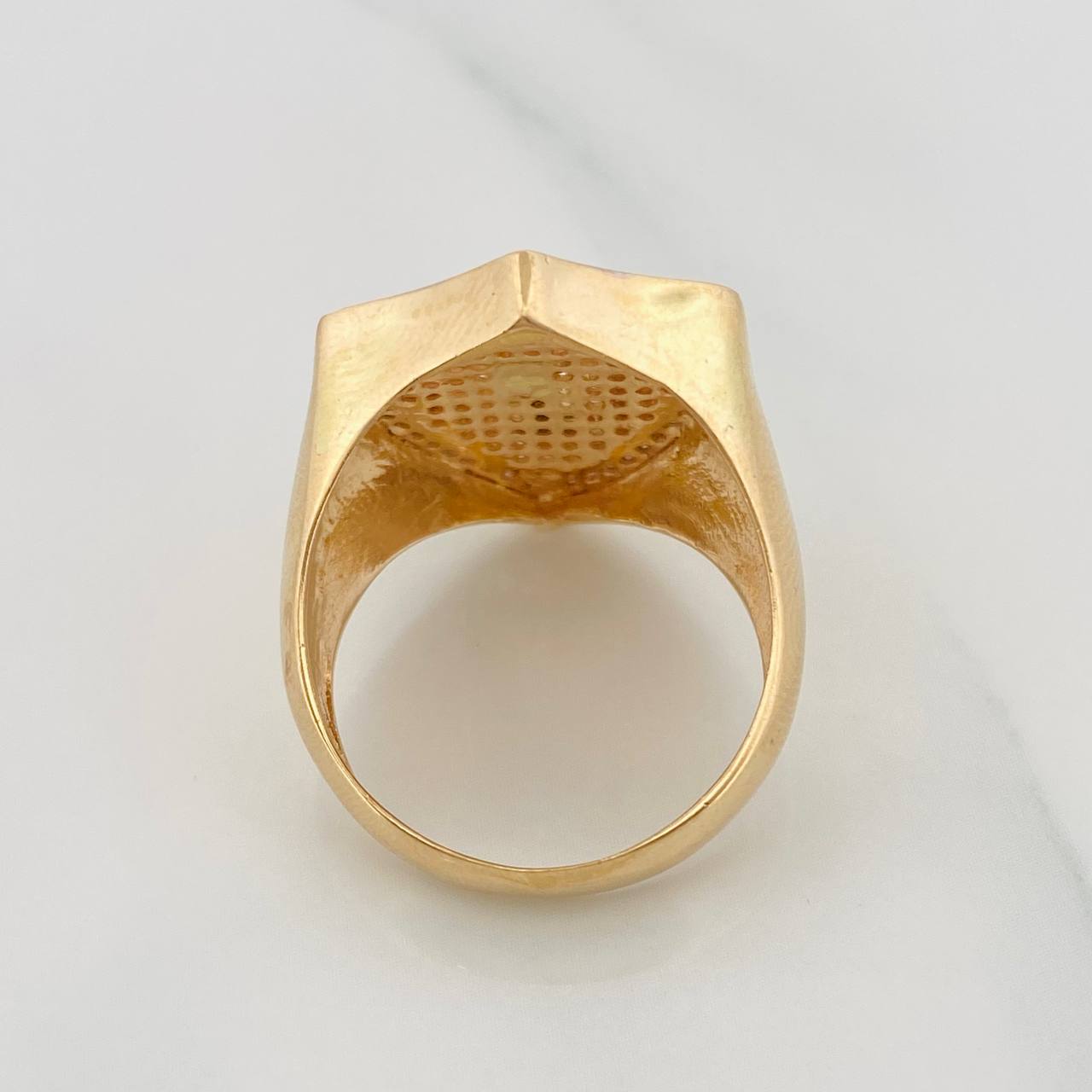 Anchor Ring 9.05g / Size 9 3/4 Three Golds 18K