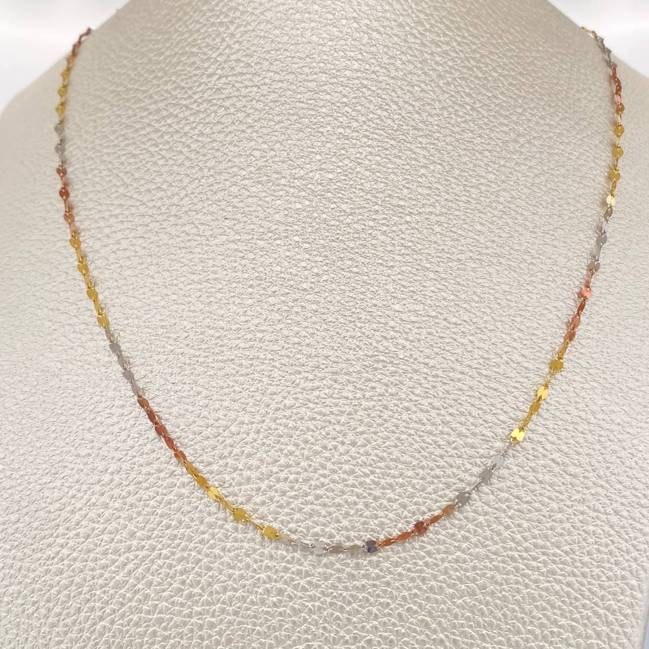 Chain Flower Mirror 1.05g / 17 3/4 in / Three Golds +3 18K %
