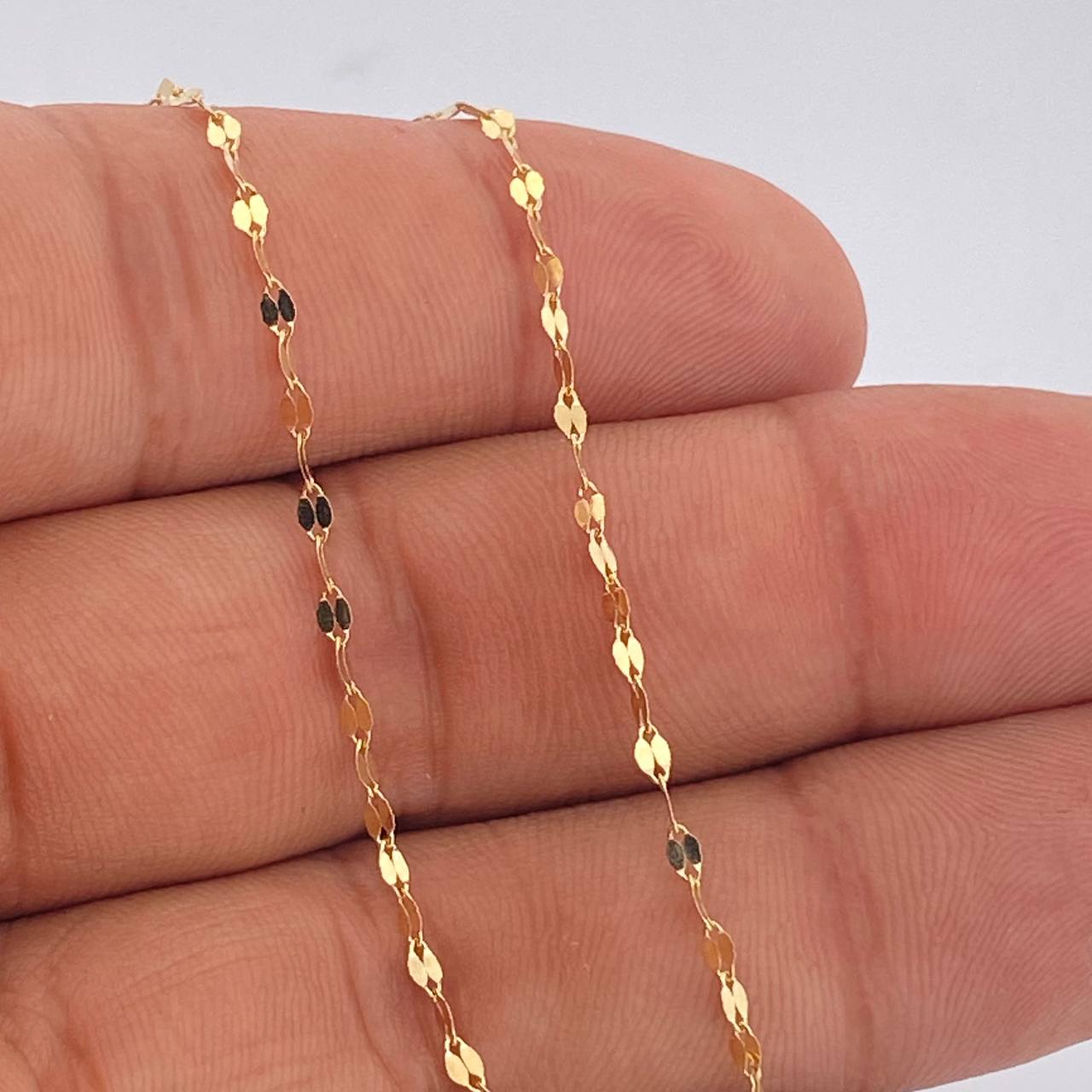 Chain Flower Mirror 0.95gr / 17 3/4 in / Yellow Gold +3 18K %