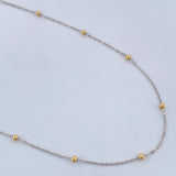 Cadena Aro Seguido Bolas 1.15gr / 17 3/4 in / Dos Oros Amarillo Blanco +3 18K %