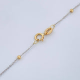 Cadena Aro Seguido Bolas 1.15gr / 17 3/4 in / Dos Oros Amarillo Blanco +3 18K %