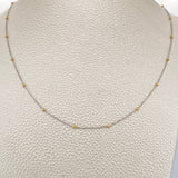 Classic Link Chain Beads 1.2gr / 17 3/4 in / Two Yellow White Gold +3 18K %