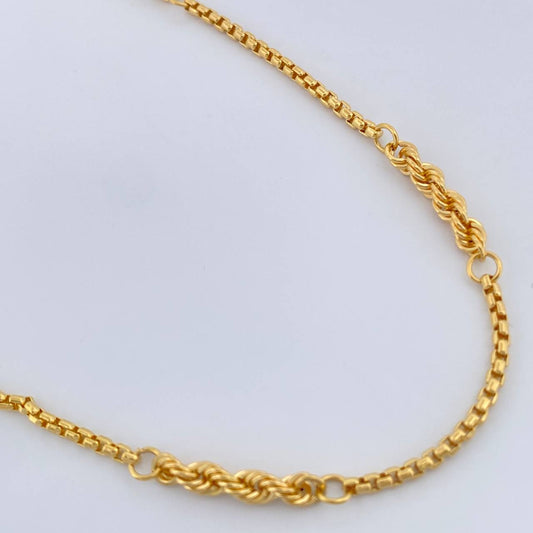 Cadena Lazo Veneciana 5.4gr / 17 3/4 in / Oro Amarillo +3 18K %
