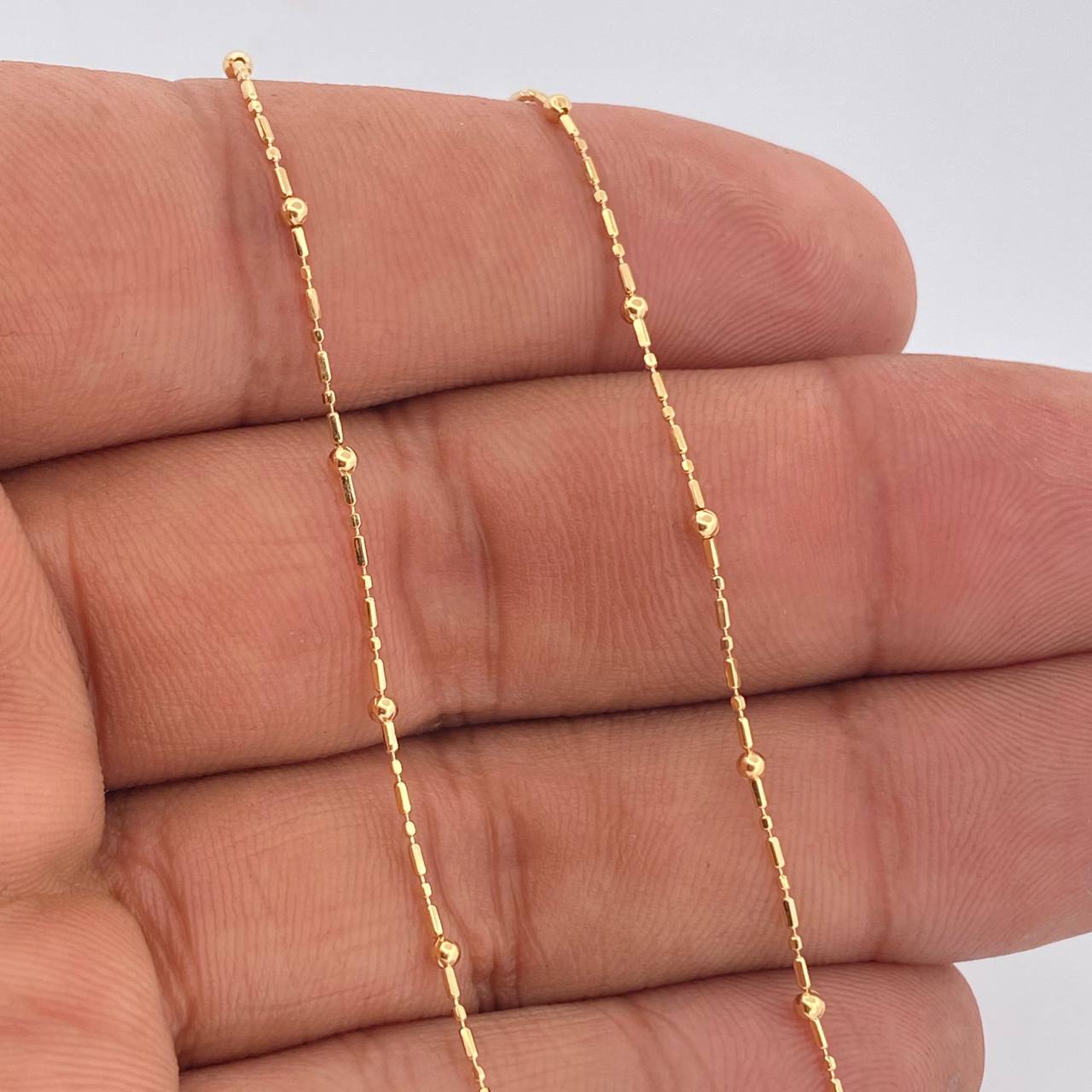 Cadena Morse Bolas 2gr / 17 3/4 in / Oro Amarillo +3 18K %