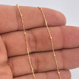 Cadena Morse Bolas 2gr / 17 3/4 in / Oro Amarillo +3 18K %