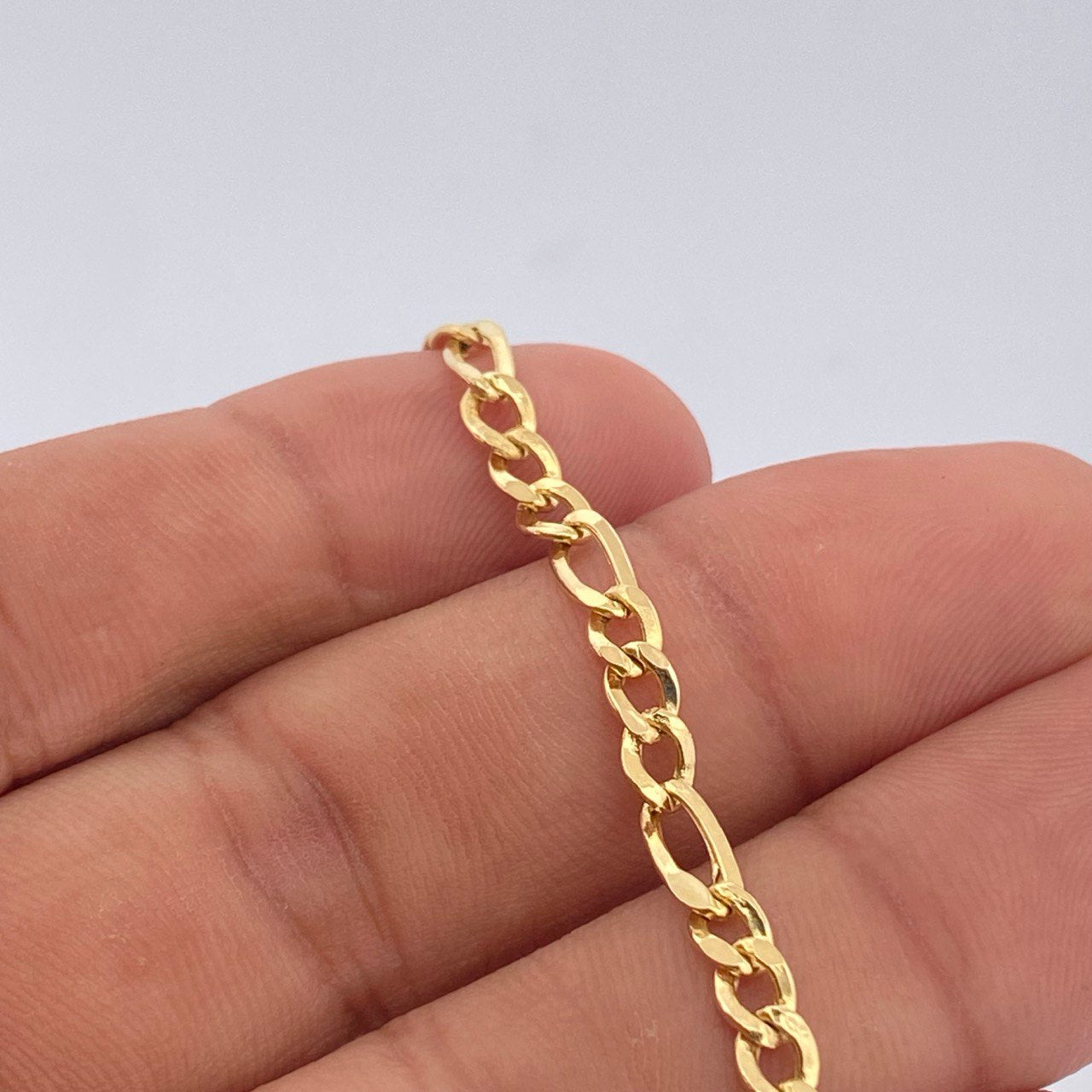 Pulso Figaro 3.2gr / 8 in / Oro Amarillo +1 18K &