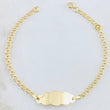 Pulso Bebé Aro Seguido Placa Nube 1.45gr / 6 1/4 in / Oro Amarillo 18K