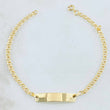 Pulso Bebé Aro Seguido Placa Rectangular 1.4gr / 6 in / Oro Amarillo 18K ©