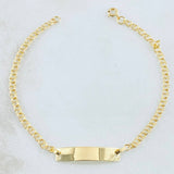 Pulso Bebé Aro Seguido Placa Rectangular 1.4gr / 6 in / Oro Amarillo 18K ©