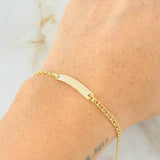 Pulso Bebé Aro Seguido Rectangular 1.4gr / 6 1/4 in / Oro Amarillo 18K *
