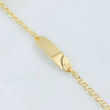 Pulso Bebé Aro Seguido Placa Rectangular Ovalada 1.3gr / 5 3/4 in / Oro Amarillo 18K