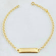 Pulso Bebé Aro Seguido Placa Rectangular  1.25gr / 5 1/2 in / Oro Amarillo 18K