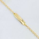 Pulso Bebé Aro Seguido Placa Rectangular 1.2gr / 5 1/4 in / Oro Amarillo 18K