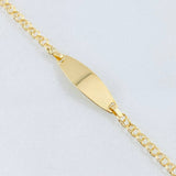 Pulso Bebé Aro Seguido Placa Rectangular Ovalada 1.3gr / 6 in / Oro Amarillo 18K ©