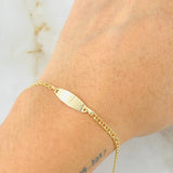 Pulso Bebé Aro Seguido Rectangular Ovalado 1.4gr / 6 in / Oro Amarillo 18K *