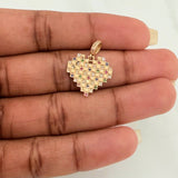 Dije Cuadricula Corazon 2.05gr / 3/4 in / Oro Amarillo 18K &