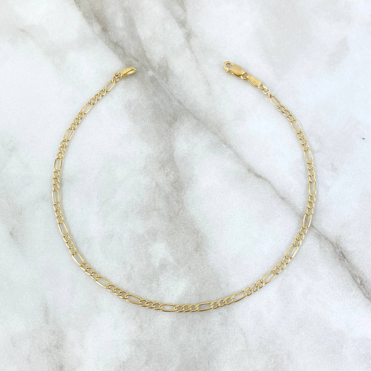 Figaro Anklet 1.7gr / 23.5cm / 2.4mm Yellow Gold +1 18K ©