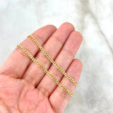 Tobillera Cubana 1.95gr / 9 3/4 in / 2mm Oro Amarillo +1 18K *