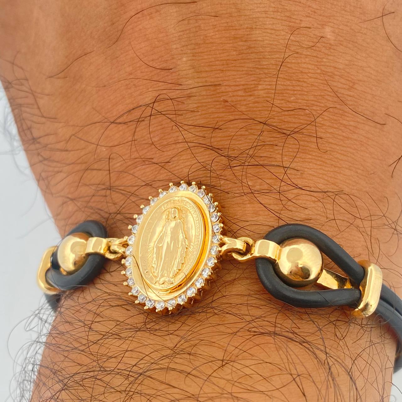 Pulso Virgen Milagrosa 19.7gr / 7 1/2 in / Oro Amarillo 18K &