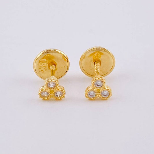 Stud Earrings Trio Circular 0.55 g / in / 3.9 mm Yellow Gold 18K