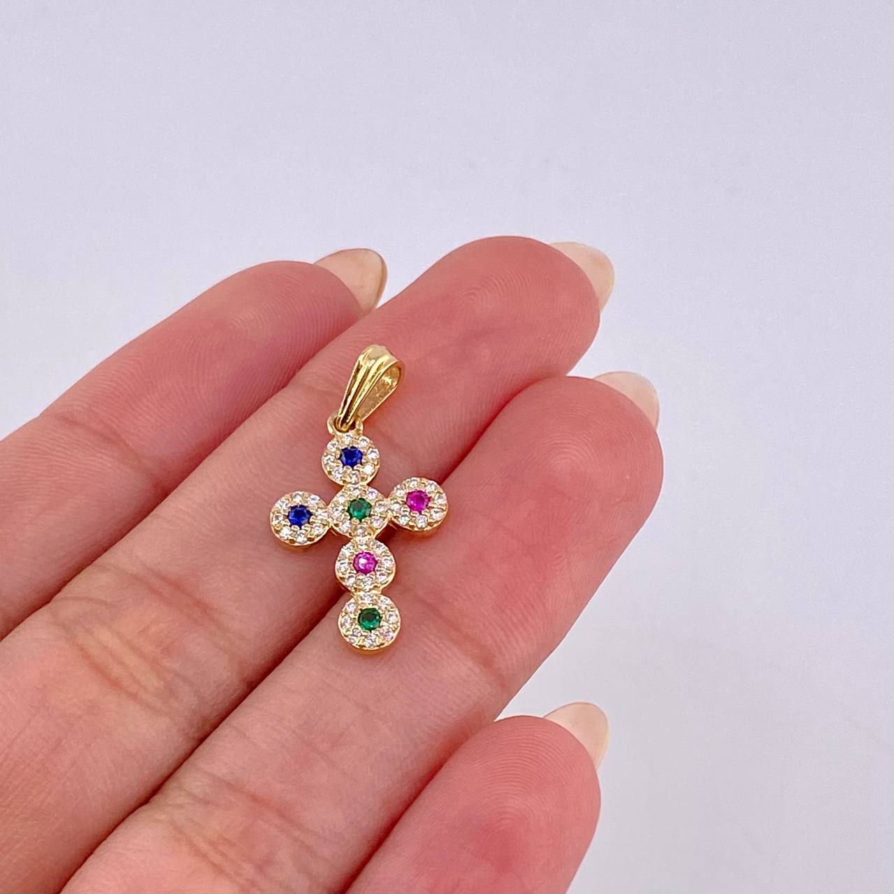 Dije Cruz Tupida 1.55 g / 1 in Oro Amarillo 18K