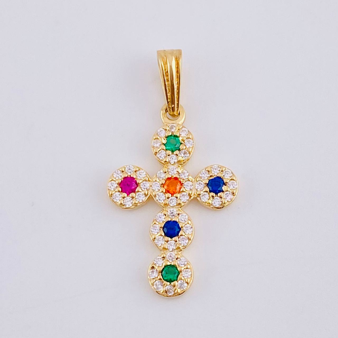 Pendant Dense Cross 1.5 g / 2.5 cm Yellow Gold 18K