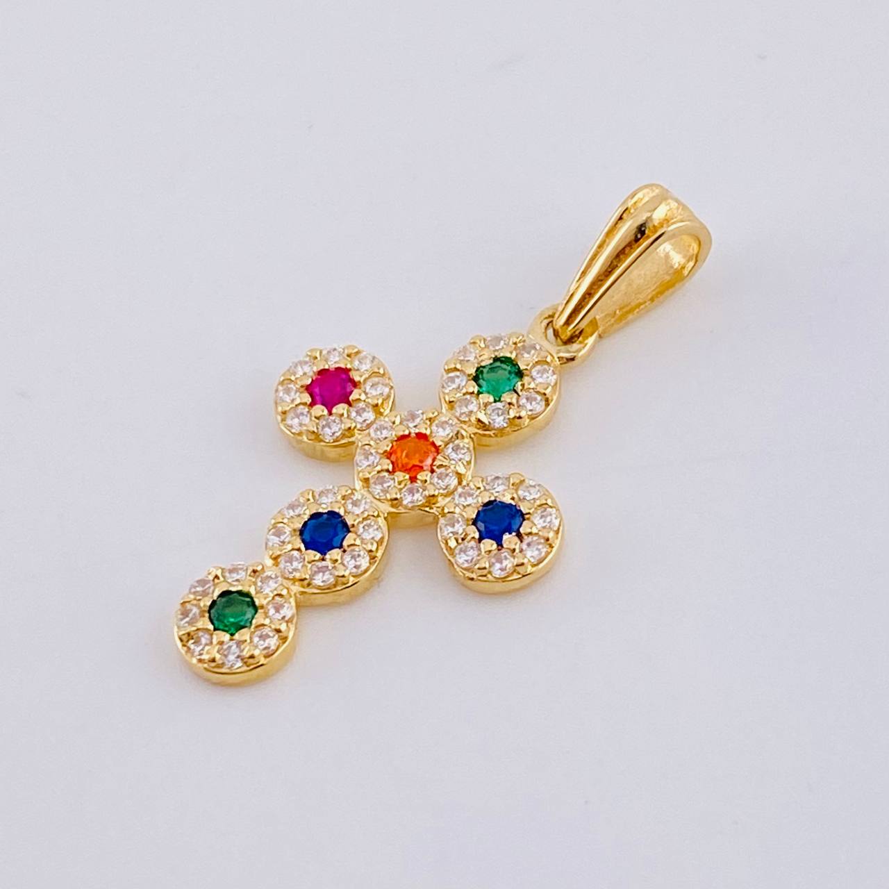 Pendant Dense Cross 1.5 g / 2.5 cm Yellow Gold 18K