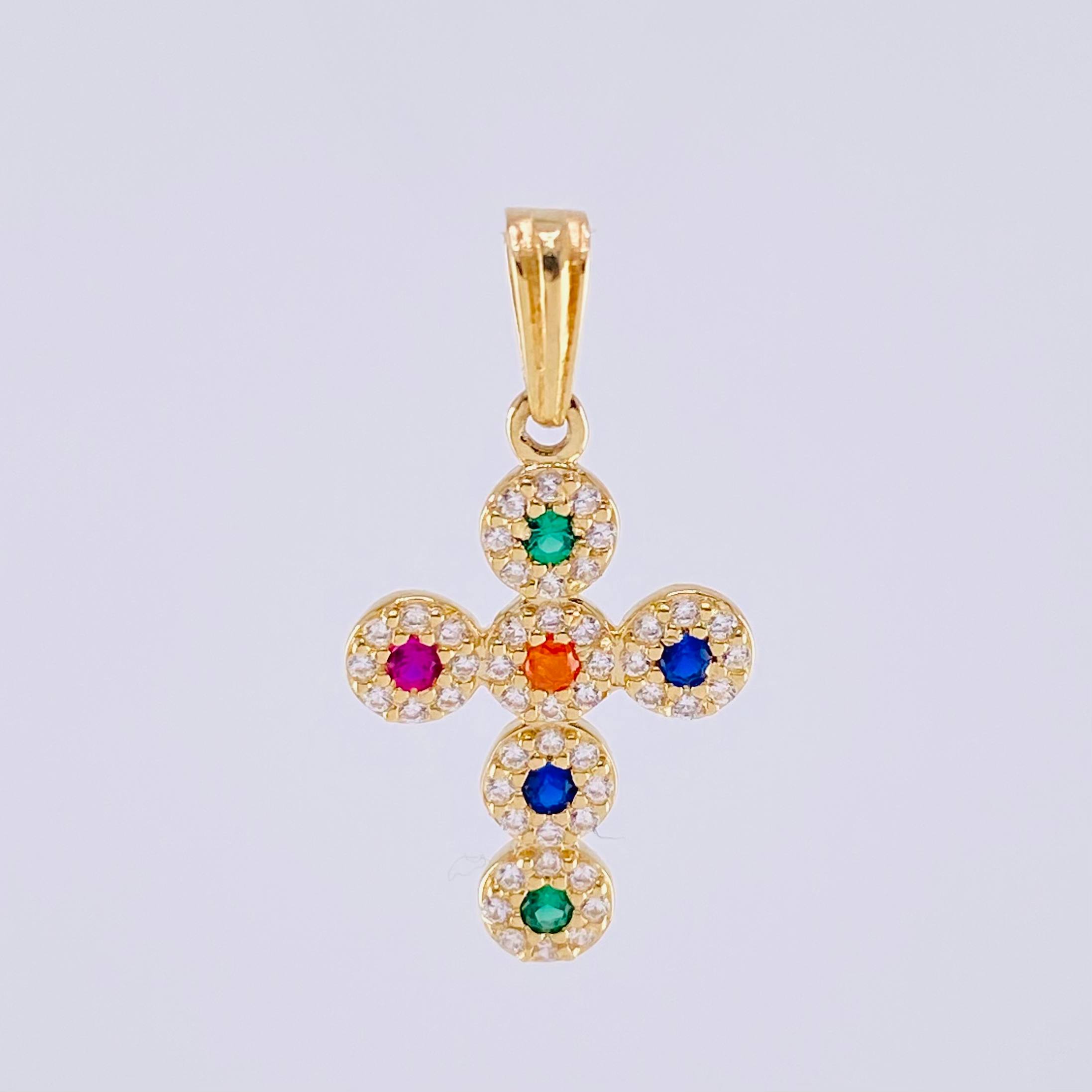 Pendant Dense Cross 1.5 g / 2.5 cm Yellow Gold 18K