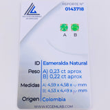 Topos Caja Cuatro Garras 45pts Esmeraldas 1.25gr / 4.85mm Oro Amarillo 18K *