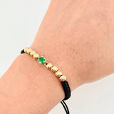 Pulsera Piedra Seis Garras 60pts Esmeralda 2.8gr / 1/2 in / 5mm Oro Amarillo 18K *