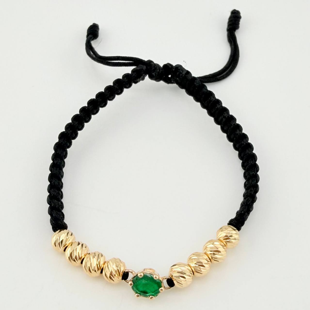 Pulsera Piedra Seis Garras 60pts Esmeralda 2.8gr / 1/2 in / 5mm Oro Amarillo 18K *