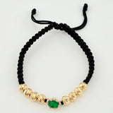 Pulsera Piedra Seis Garras 60pts Esmeralda 2.8gr / 1/2 in / 5mm Oro Amarillo 18K *