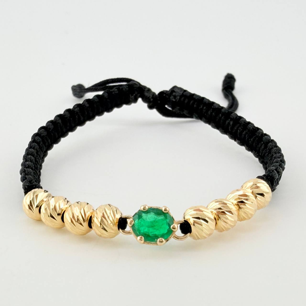 Pulsera Piedra Seis Garras 60pts Esmeralda 2.8gr / 1/2 in / 5mm Oro Amarillo 18K *