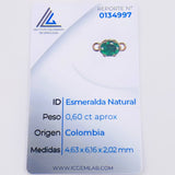 Pulsera Piedra Seis Garras 60pts Esmeralda 2.8gr / 1/2 in / 5mm Oro Amarillo 18K *