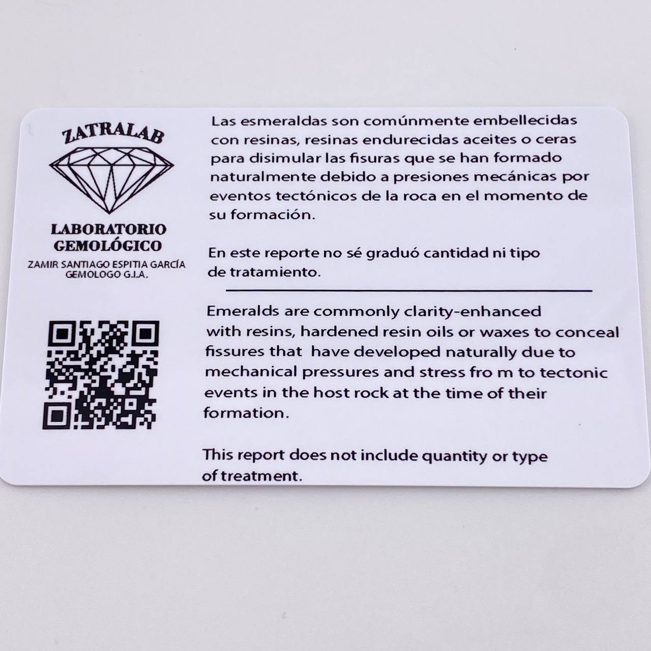 Pendant Olive Drop 2.9 Qts Emerald 60pts Diamonds 3.1gr / 1 in / 18K White Gold ©