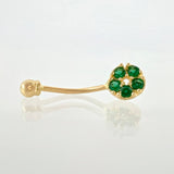 Piercing Ombligo Circulo Floral 0.75gr / 3/4 in / Oro Amarillo 18K