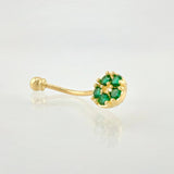 Piercing Ombligo Circulo Floral 0.75gr / 3/4 in / Oro Amarillo 18K